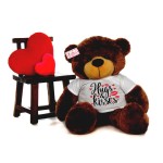 Huge 5 Feet Personalized Hugs And Kisses Customizable Teddy Bear - Choose From 7 Colors